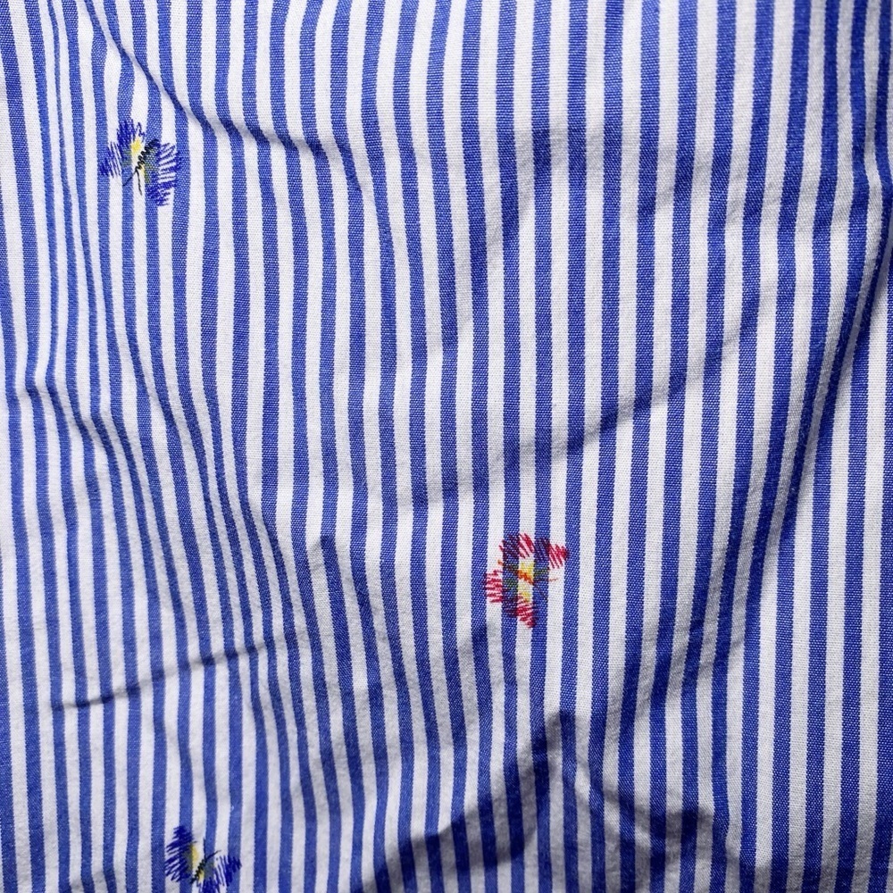 Talbots Blue and White Striped Button Down Long Sleeve Shirt - Picture 9 of 12
